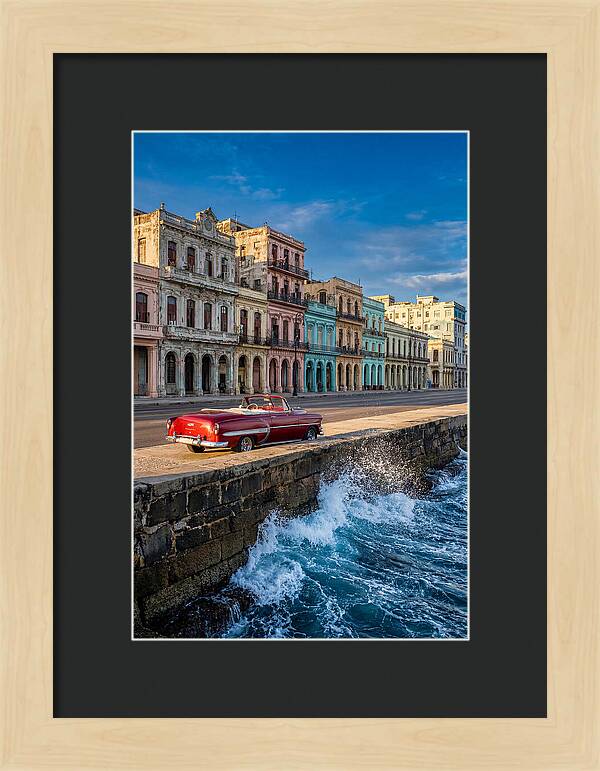 Classic Car Along Havanas Malecon