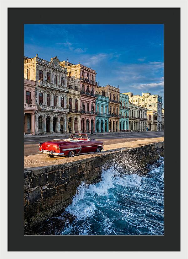 Classic Car Along Havanas Malecon