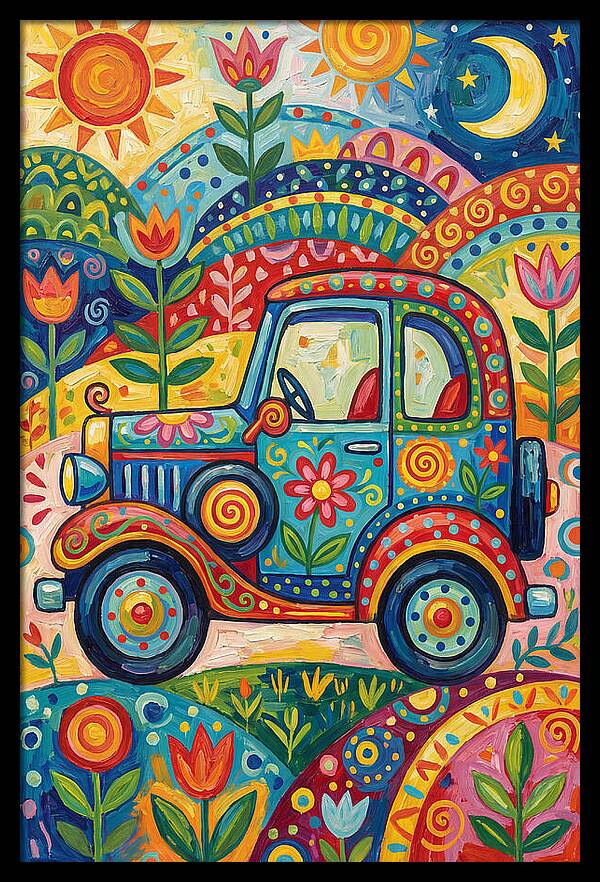 Classic Car In A Colorful Landscape