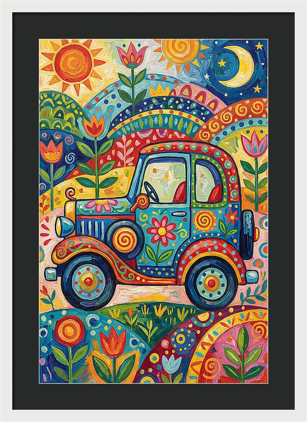 Classic Car In A Colorful Landscape