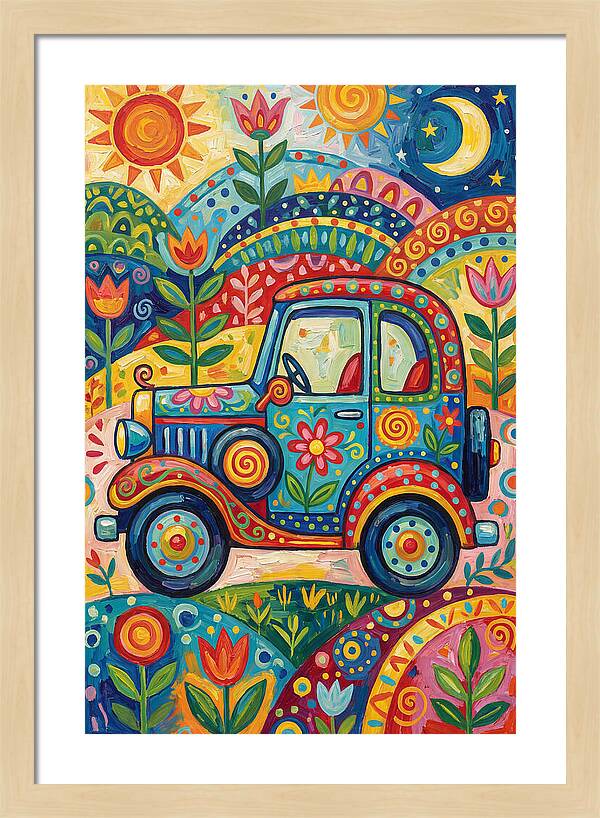 Classic Car In A Colorful Landscape