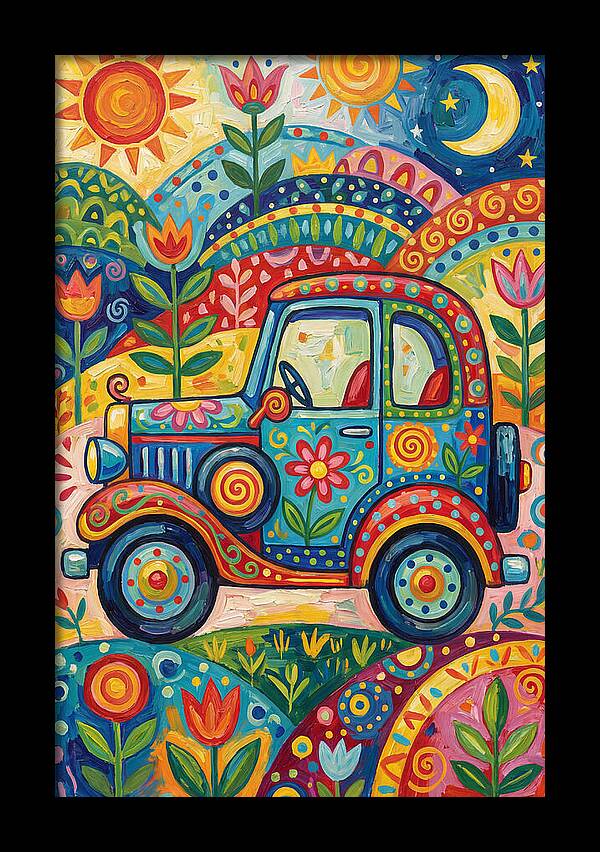 Classic Car In A Colorful Landscape