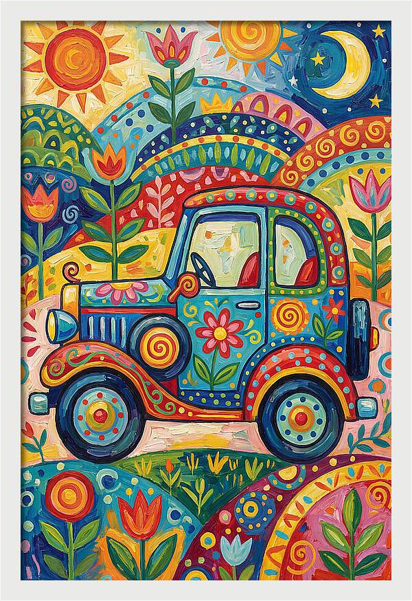 Classic Car In A Colorful Landscape