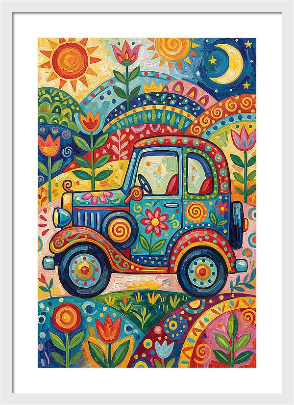 Classic Car In A Colorful Landscape