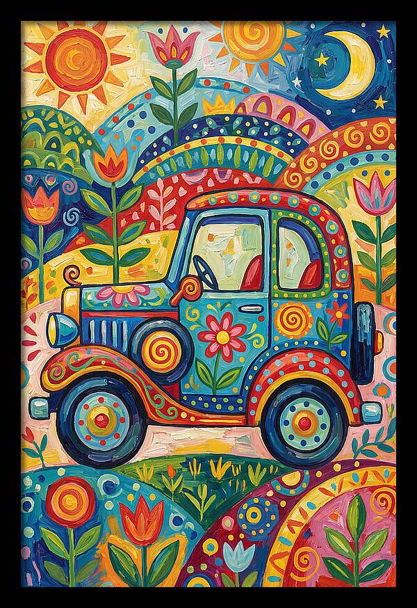Classic Car In A Colorful Landscape