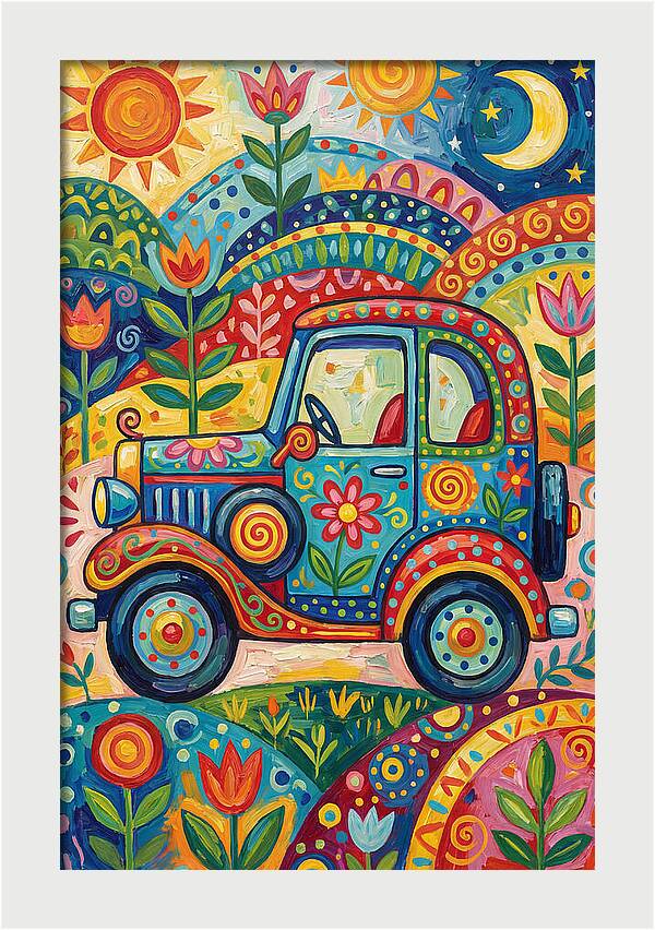 Classic Car In A Colorful Landscape