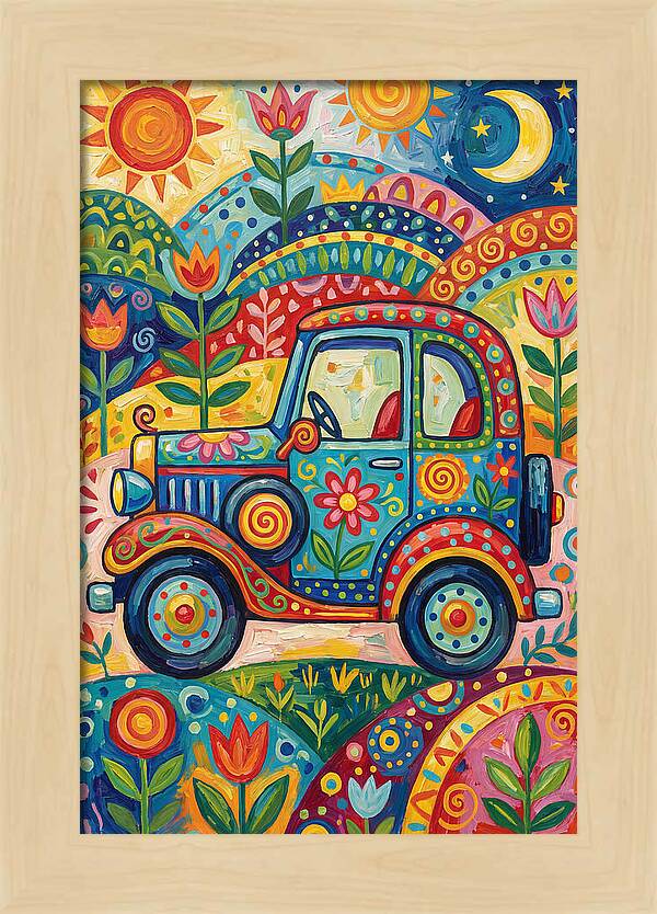 Classic Car In A Colorful Landscape