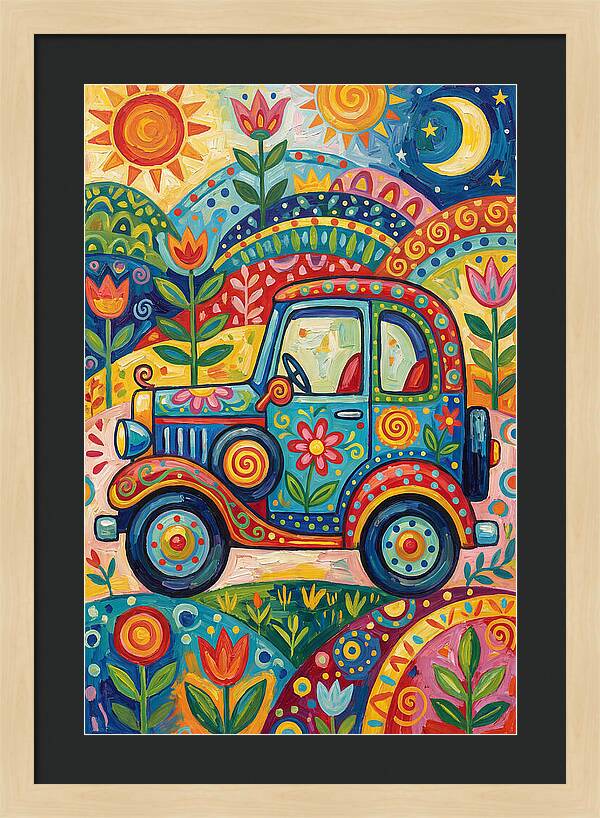 Classic Car In A Colorful Landscape
