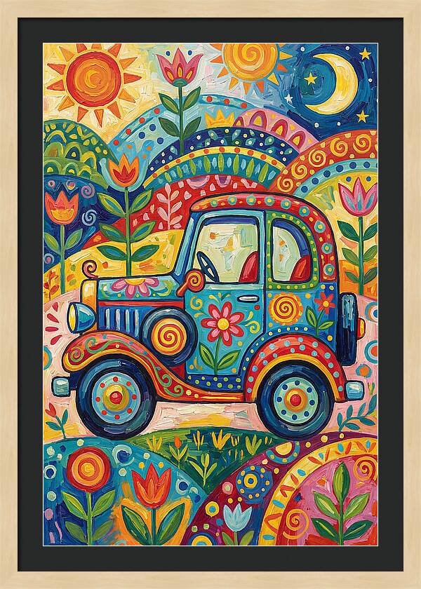 Classic Car In A Colorful Landscape