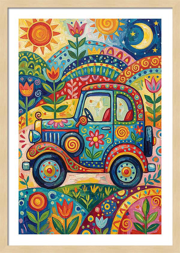 Classic Car In A Colorful Landscape