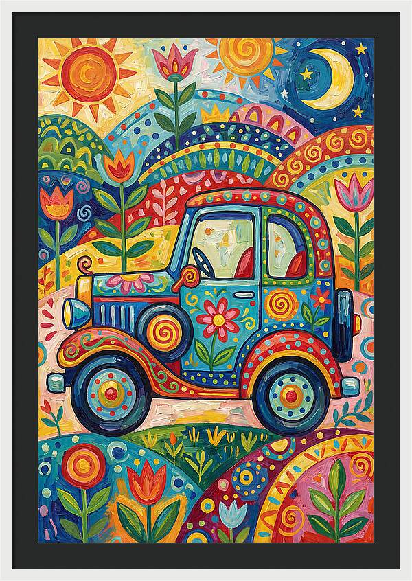 Classic Car In A Colorful Landscape