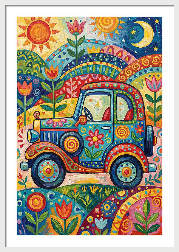 Classic Car In A Colorful Landscape