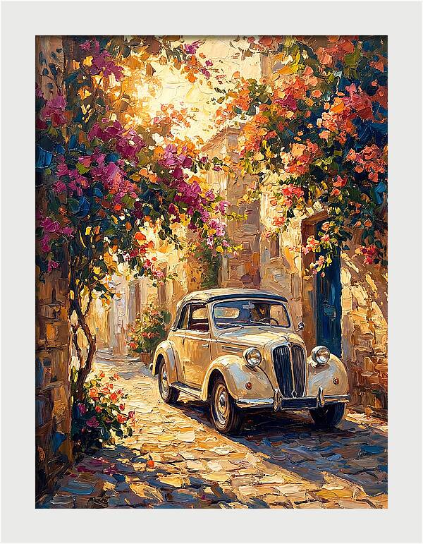 Classic Car In A Mediterranean Alley