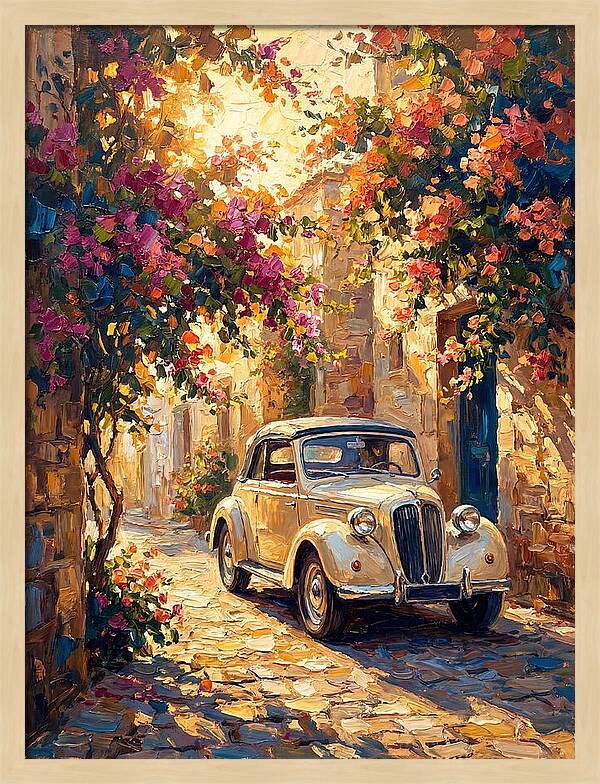 Classic Car In A Mediterranean Alley