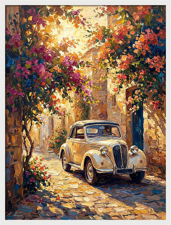Classic Car In A Mediterranean Alley