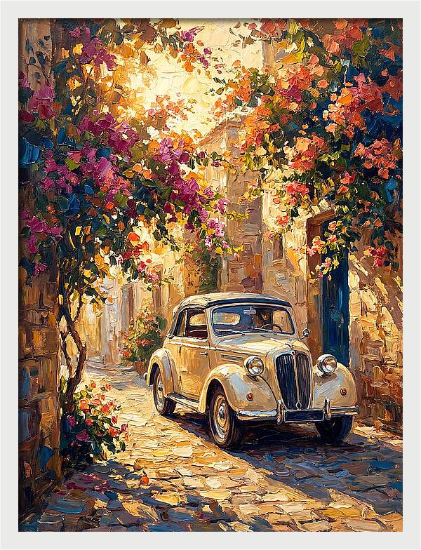 Classic Car In A Mediterranean Alley