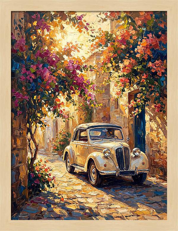 Classic Car In A Mediterranean Alley