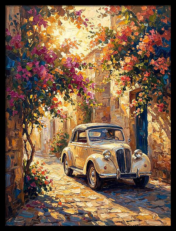 Classic Car In A Mediterranean Alley
