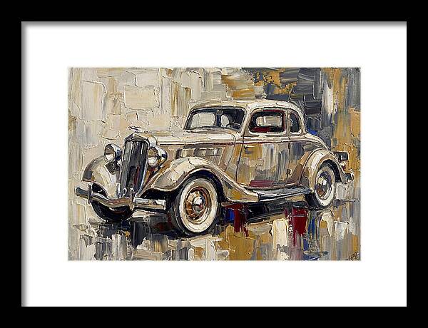 Classic Car In Palette Knife Style