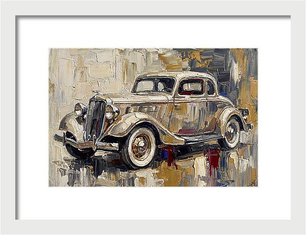 Classic Car In Palette Knife Style