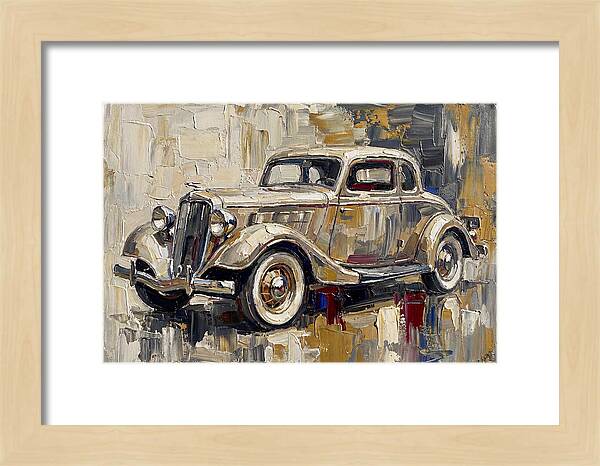 Classic Car In Palette Knife Style