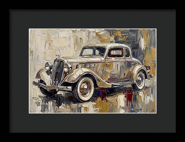 Classic Car In Palette Knife Style