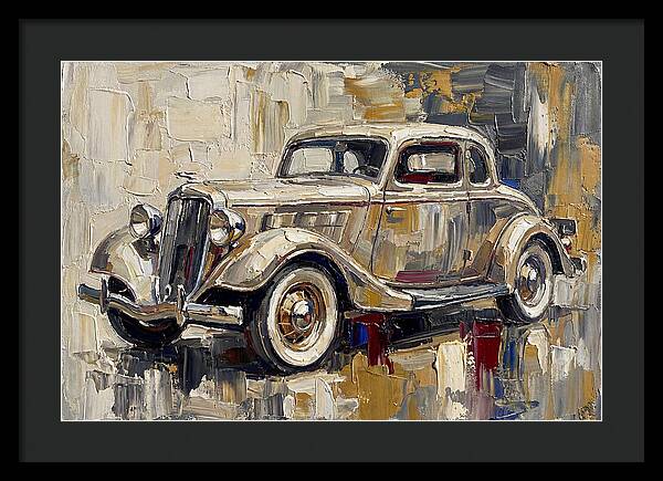 Classic Car In Palette Knife Style
