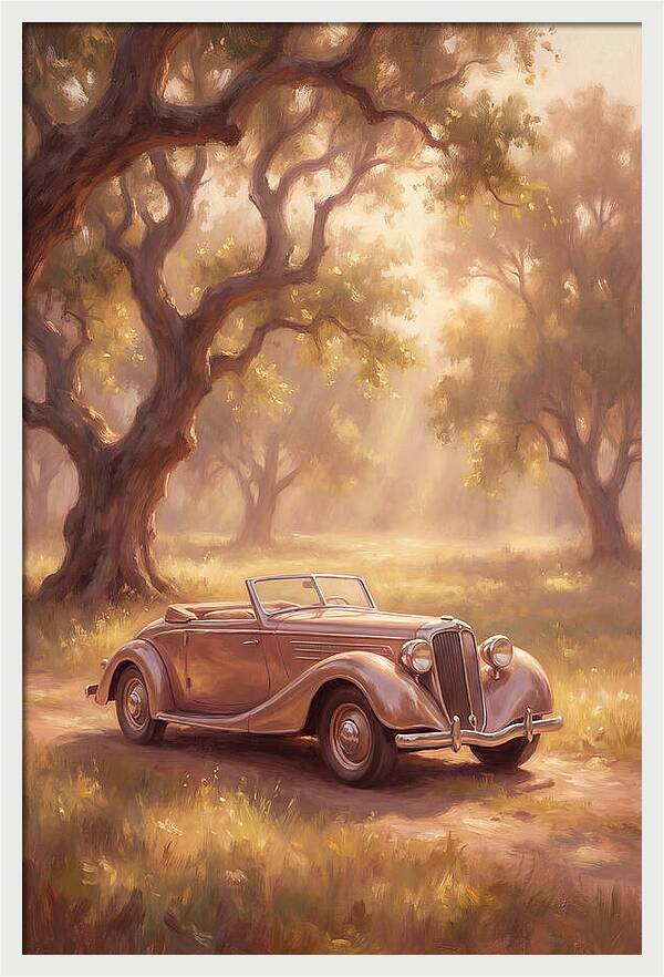 Classic Car Under Golden Light
