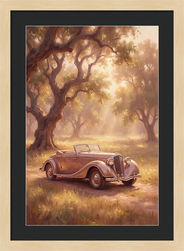Classic Car Under Golden Light
