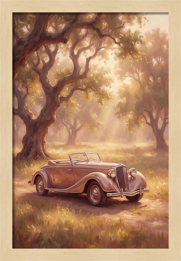 Classic Car Under Golden Light