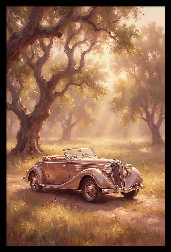 Classic Car Under Golden Light