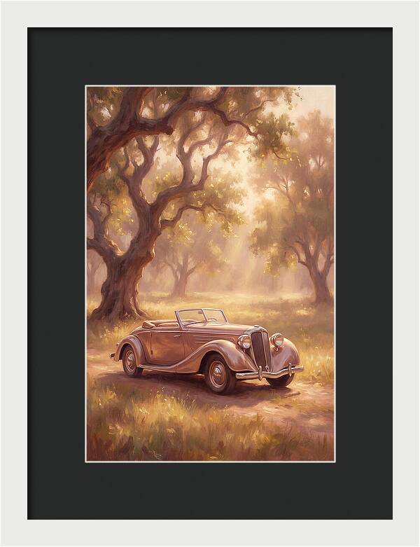 Classic Car Under Golden Light