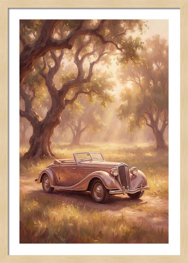 Classic Car Under Golden Light