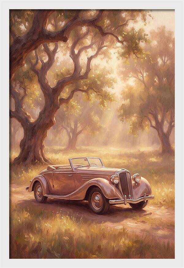 Classic Car Under Golden Light