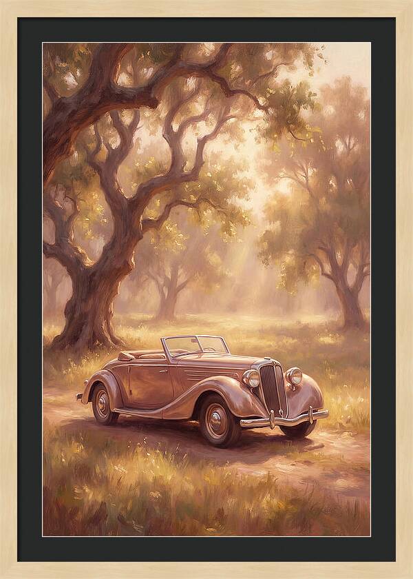 Classic Car Under Golden Light