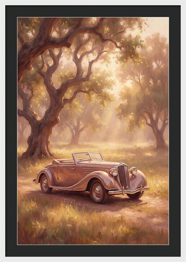 Classic Car Under Golden Light