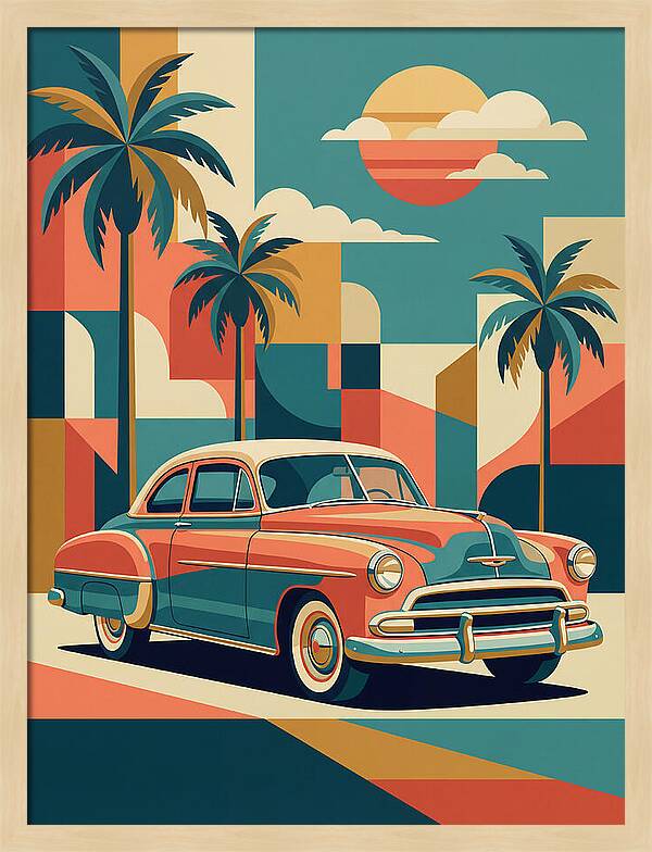 Classic Car Vibes Under Palm Trees
