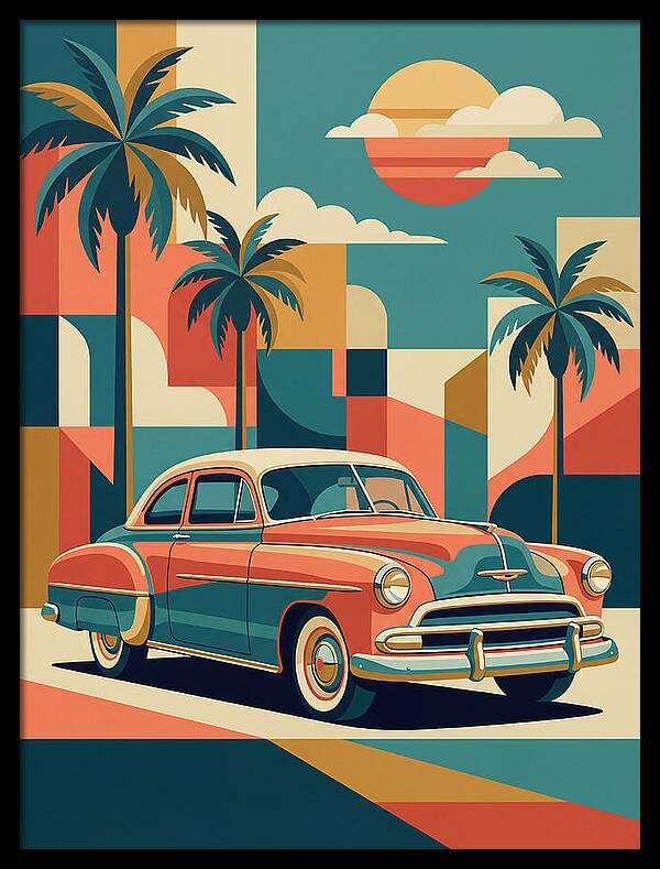 Classic Car Vibes Under Palm Trees
