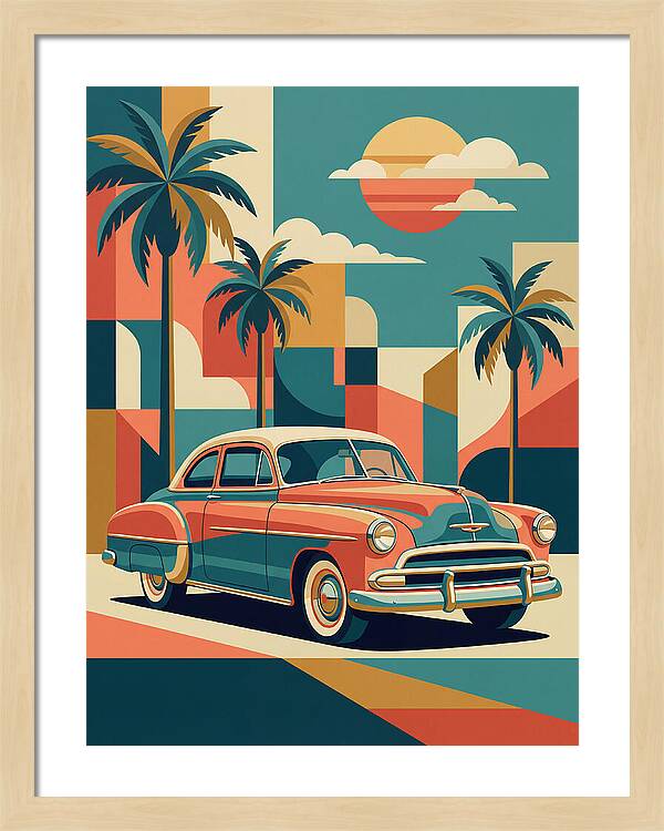 Classic Car Vibes Under Palm Trees