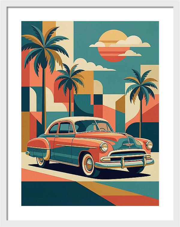 Classic Car Vibes Under Palm Trees