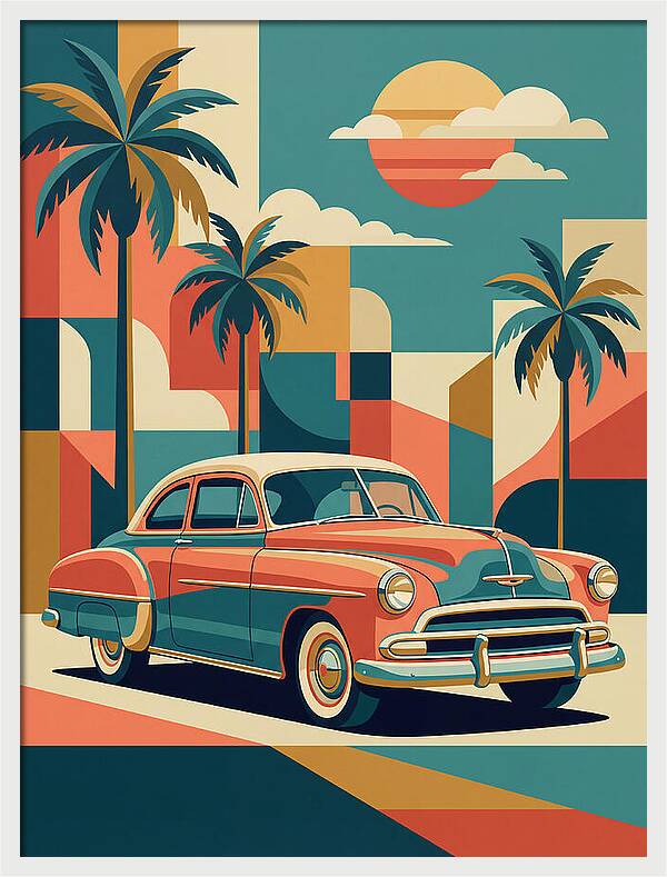 Classic Car Vibes Under Palm Trees