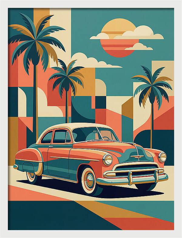 Classic Car Vibes Under Palm Trees