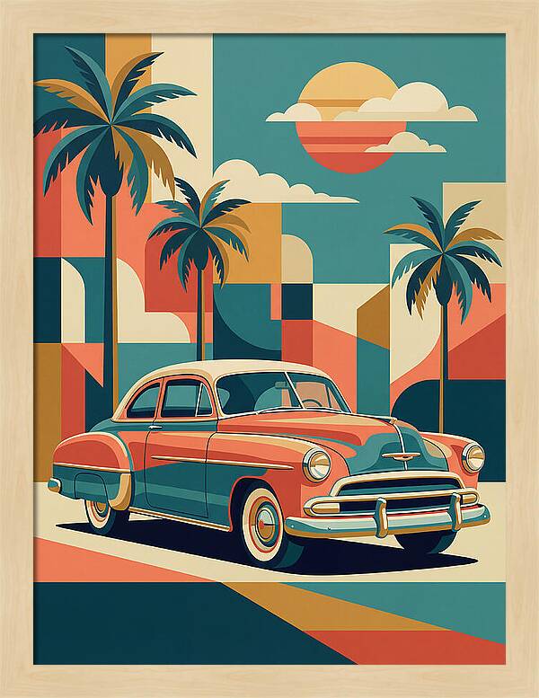 Classic Car Vibes Under Palm Trees
