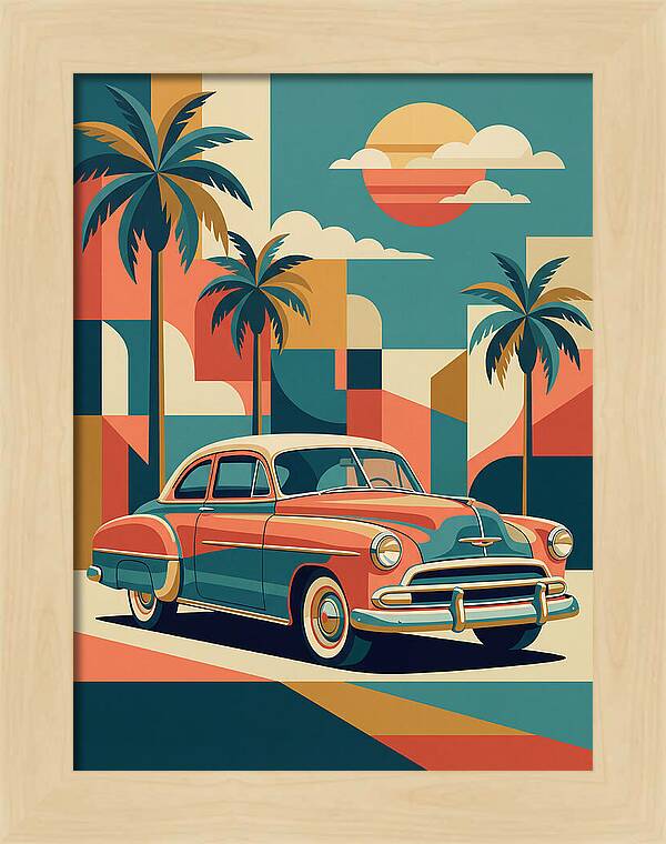 Classic Car Vibes Under Palm Trees