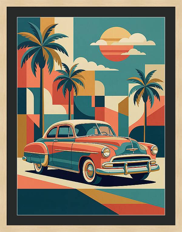 Classic Car Vibes Under Palm Trees