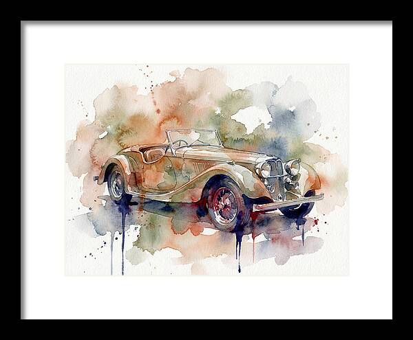 Classic Car Watercolor Elegance