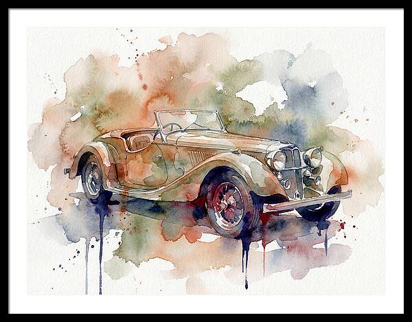 Classic Car Watercolor Elegance