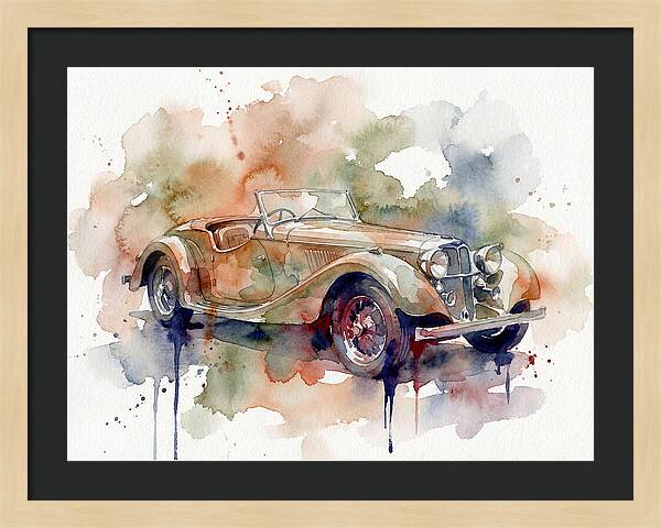 Classic Car Watercolor Elegance