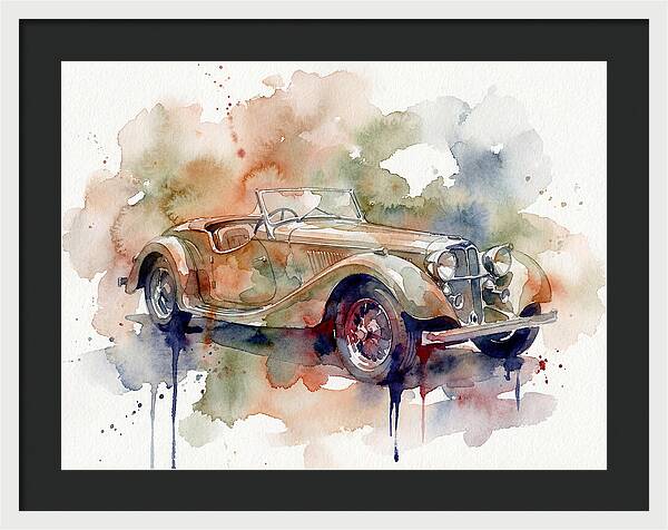 Classic Car Watercolor Elegance