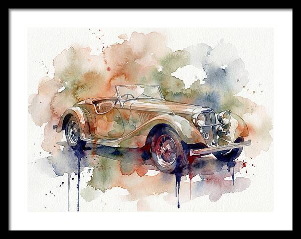 Classic Car Watercolor Elegance
